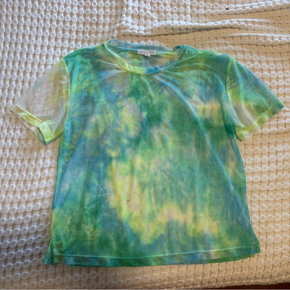 Socialite sheer tie dye tshirt